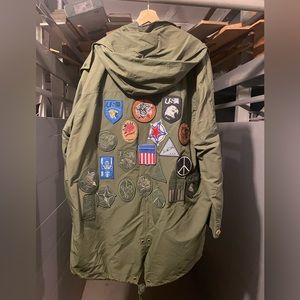 Military Green Parka With Patches Ouigi Theodore X Sunstone